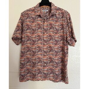 Tommy Bahama Shirt Men's Size L Multicolor‎ Short Sleeve Silk Blend Casual